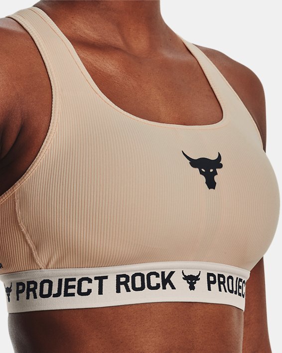 Women's Project Rock Crossback Training Ground Sports Bra, Orange, pdpMainDesktop image number 9